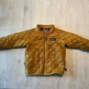 Patagonia Brown and Navy Quilted Jacket with Logo Patch